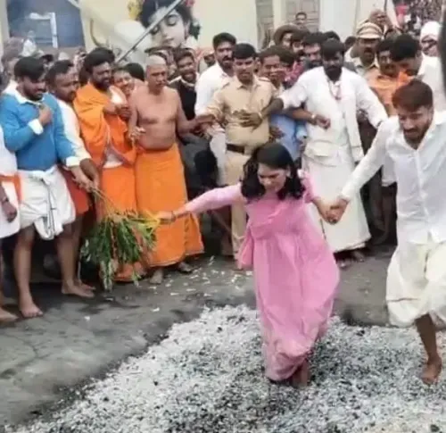Did Karnataka's Deputy Commissioner Capture Hearts by Participating in a Fire-Walking Ritual?