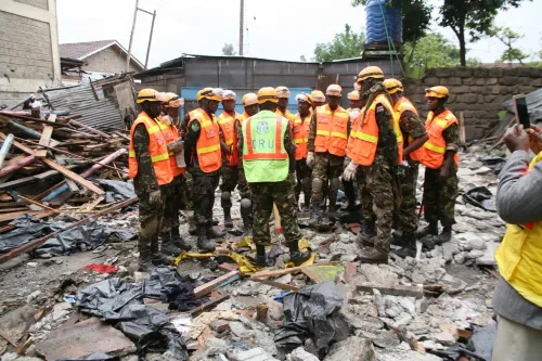 Is it true that two individuals have lost their lives after a building collapse in Nairobi?