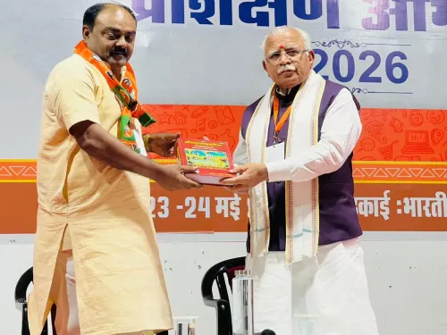 Khattar attends BJP training camp in Panipat