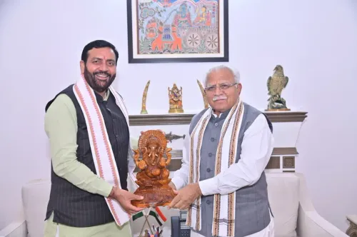 Khattar meets Haryana CM Nayab Saini, discusses state affairs