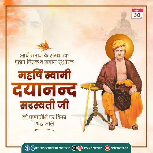Khattar pays tribute to Swami Dayanand Saraswati on death anniversary