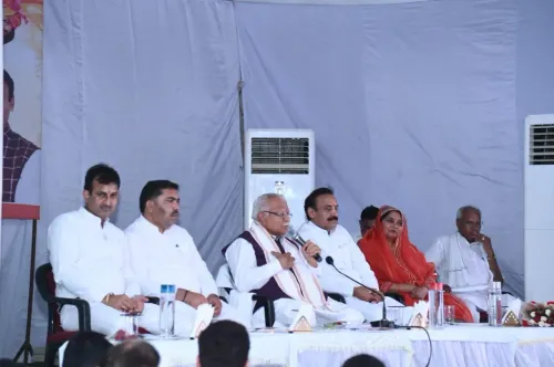 Khattar Reviews Development Work, Meets Residents in Jundla Village