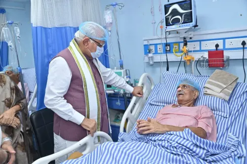Khattar Visits Senior BJP Leader Shashipal Mehta in Karnal