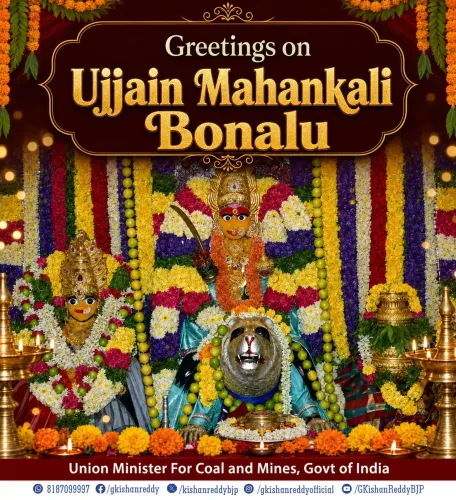 Kishan Reddy extends Bonalu greetings to Telangana devotees