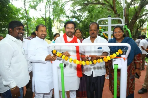 Kishan Reddy Inaugurates Open Gym in Khairatabad Colony