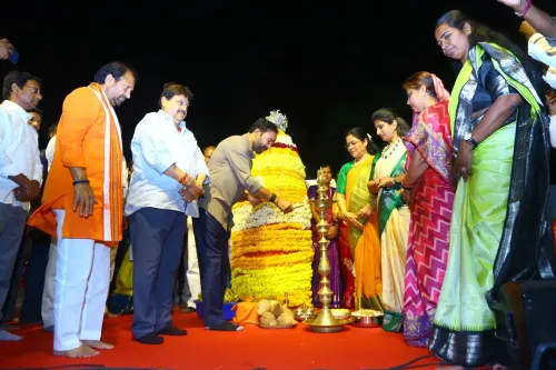 Kishan Reddy joins Bathukamma celebrations in Khairatabad