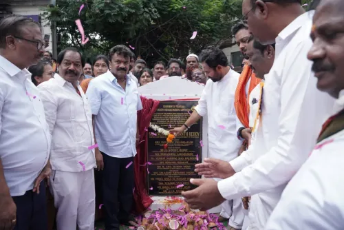 Kishan Reddy lays CC road foundation in Sanath Nagar