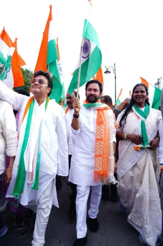 Kishan Reddy leads Tiranga Rally at Hyderabad's Tank Bund