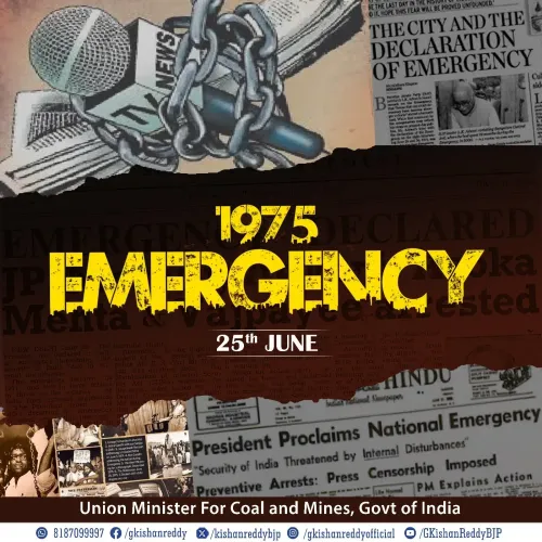 Kishan Reddy Marks Emergency Anniversary as Samvidhan Hatya Divas