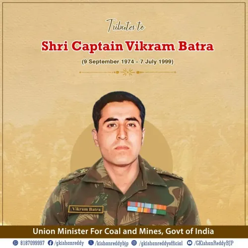 Kishan Reddy Pays Tribute to Capt Vikram Batra on Martyrdom Day