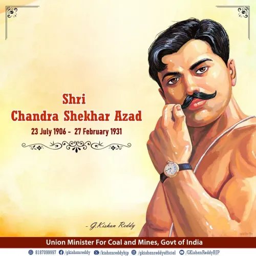 Kishan Reddy Pays Tribute to Chandrashekhar Azad on Birth Anniversary