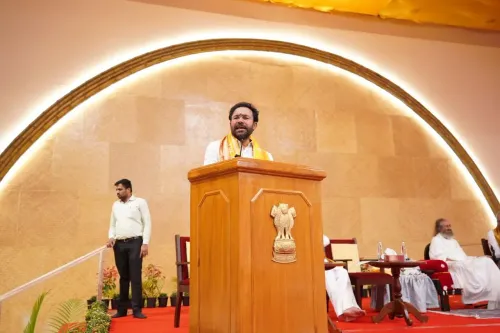 Kishan Reddy visits Art of Living Centre, cites Viksit Bharat 2047