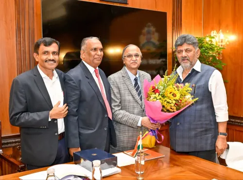 KLS President Meets CM DK Shivakumar, Offers Felicitations