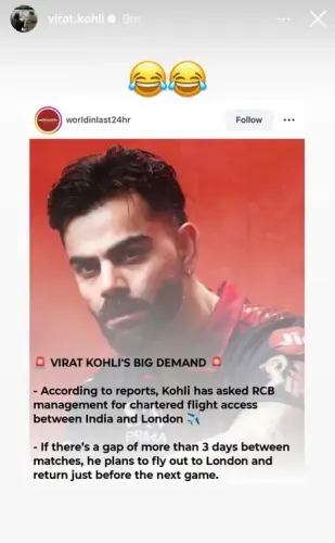 Virat Kohli Ridicules 'Chartered Flight' Rumors in IPL 2026