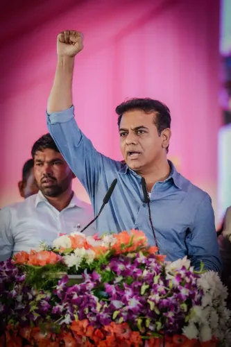 KTR Rallies Telangana Youth Against Congress at Saroornagar