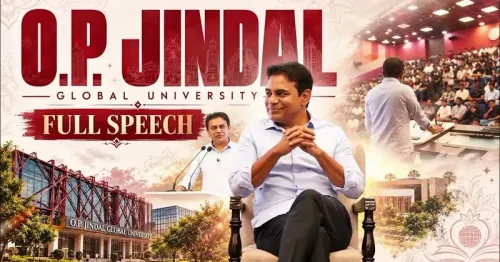 KTR Shares Jindal Global Lecture on Telangana's Startup Story