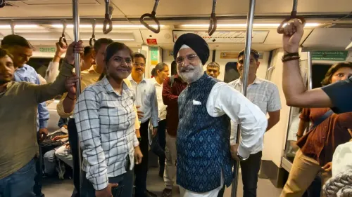 Delhi L-G Sandhu rides Metro to push public transport adoption