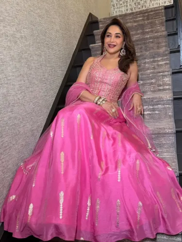 Is Madhuri Dixit the epitome of timeless beauty in her all-pink lehenga?