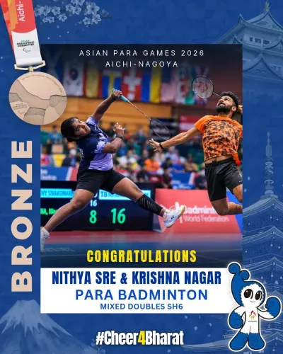 Mandaviya hails Para Games bronze for Nithya Sre, Krishna Nagar