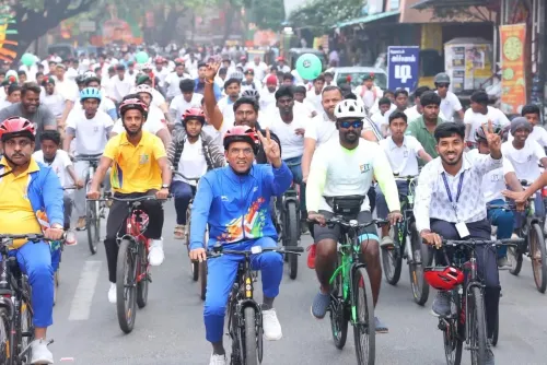 Did Mansukh Mandaviya Celebrate the First Anniversary of Fit India Sundays with a Cycling Event in Puducherry?