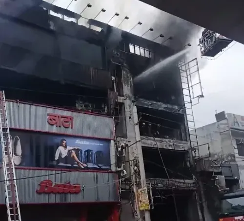 Uttam Nagar electronics showroom fire: 15+ tenders battle Delhi blaze