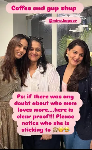 Mira Rajput Enjoys Coffee with Supriya Pathak; Sanah Kapur Shares Fun Moment