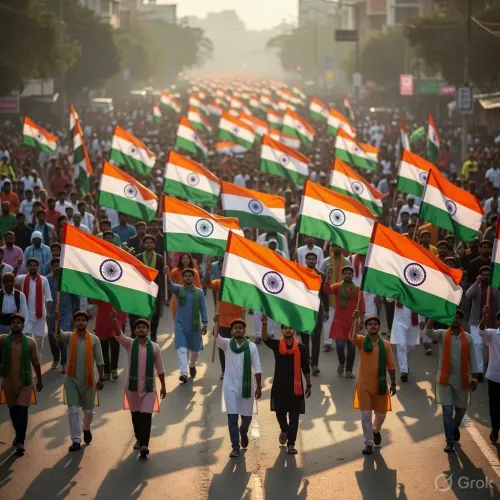 CM Yogi Leads 25,000-Strong Tiranga Yatra in Lucknow