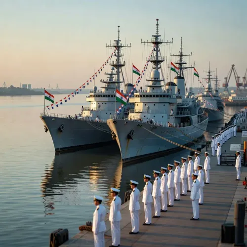 PM Modi at Tri Commissioning of INS Agray, Dunagiri & Sanshodhak