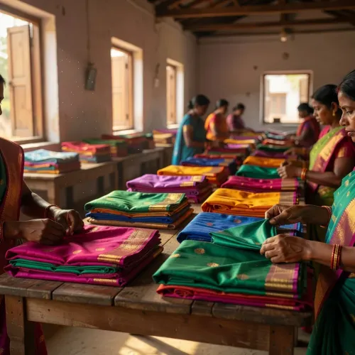 Revanth Reddy launches SHG saree designs, lays foundation for 8,000 buildings