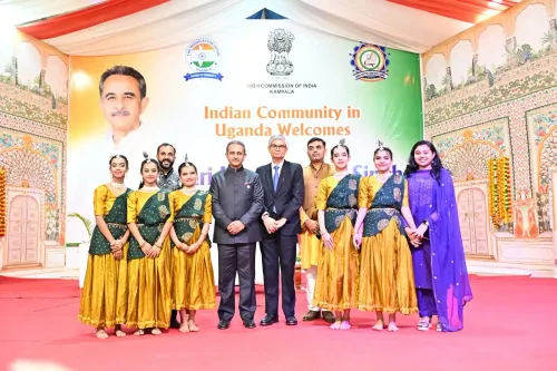 How did MoS Kirti Vardhan Singh engage with the Indian community in Uganda?