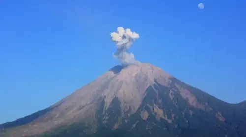 Multiple Eruptions of Mount Semeru Rock Indonesia