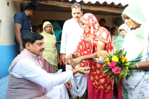 MP CM Mohan Yadav receives rakhi from sisters in Jhabua