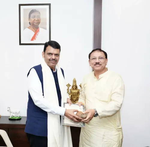 MP Sanjay Deshmukh Calls on CM Fadnavis at Varsha Bungalow