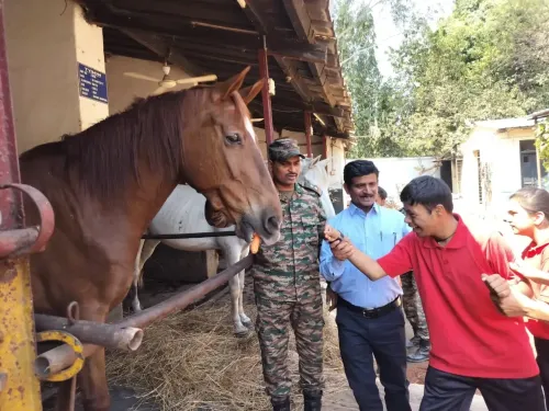 Army School's Specially-Abled Students Enjoy Therapeutic Day with Military Horses