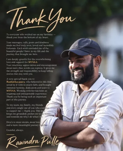 Mysaa director Rawindra Pulle praises Rashmika Mandanna on birthday