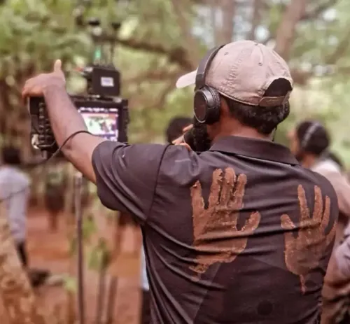 Mysaa director Rawindra Pulle wears Rashmika's handprint shirt, teases 'blood marks'