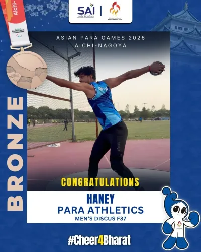 Nadda Hails Haney's Bronze in Asian Para Games Discus