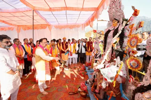 Nadda offers Durga puja in Bilaspur on Vijayadashami