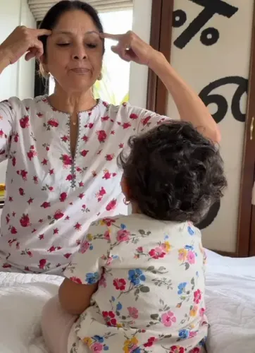 नातिन मतारा को 'ओम' का जाप सिखा रही नीना गुप्ता, मसाबा ने पोस्ट किया बेहद प्यारा वीडियो