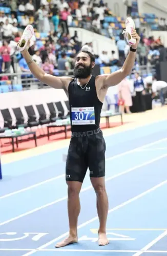Gurvindervir Singh Triumphs in 60m Final at National Indoor Athletics