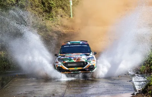 Naveen Puligilla, Musa Sherif clinch third straight WRC3 podium at Rally del Paraguay