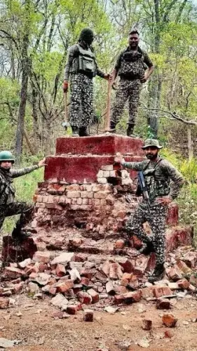 Naxal memorial demolished in Narayanpur joint search op