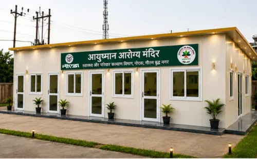 नोएडा के ककराला खासपुर में आयुष्मान आरोग्य मंदिर का निर्माण जारी, सितंबर तक होगा तैयार