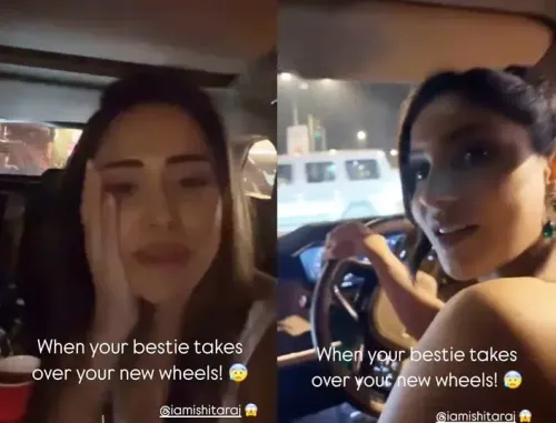Nushrratt's Amusing Reaction as Best Friend Ishita Raj Takes Control of Her New Car