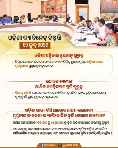 Odisha Cabinet Approves Place-Name Corrections, Svanidhi Stamp-Duty Waiver