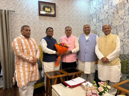 Odisha CM Majhi meets BJP National General Secretary Tarun Chugh in Delhi