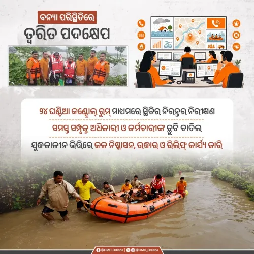 Odisha CMO: Flood Relief on War Footing, 24x7 Control Rooms Active