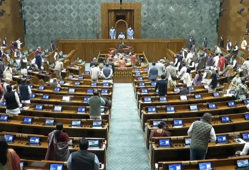 Why was the Lok Sabha adjourned just a minute into proceedings?