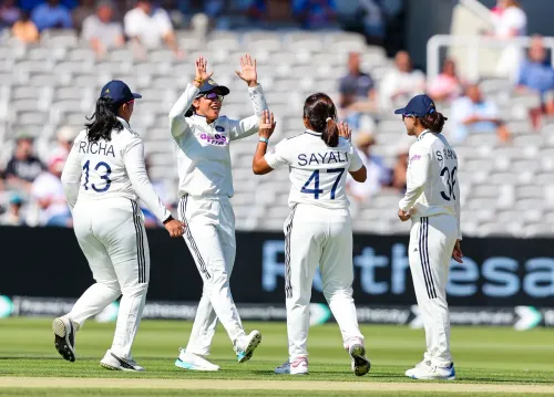 India vs England Women's Test: Satghare, Rana, Gaud take 2 each; hosts 130/6 at stumps