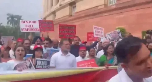 Opposition marches in Parliament over Jantar Mantar crackdown, Ram temple donation row